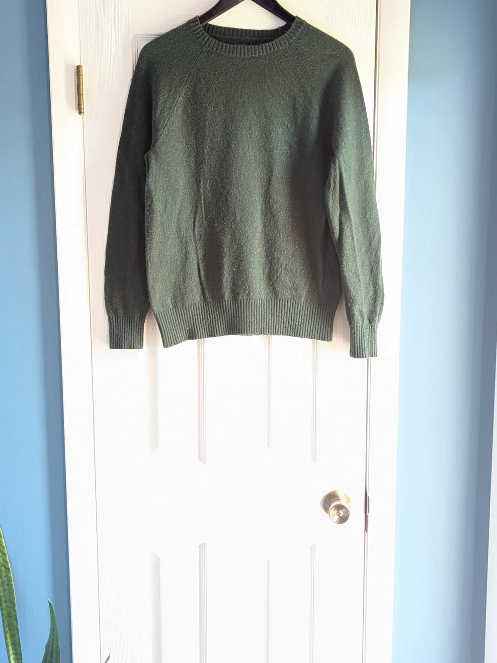 J. Crew Men's Dark Green Crewneck Sweater - Medium